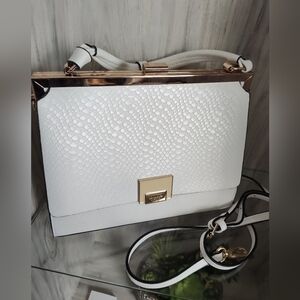 Dune London Elegant White structure  Designer Handbag  8"H * 9.5" W